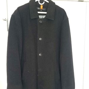 Men's Black 3/4 length Wool Coat